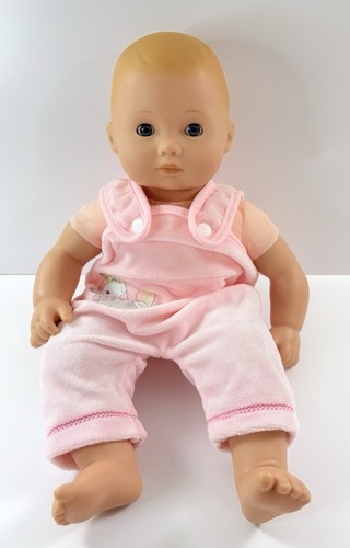 American Girl Bitty Baby 2018 Doll Blonde Molded Hair Blue Eyes Pink Romper