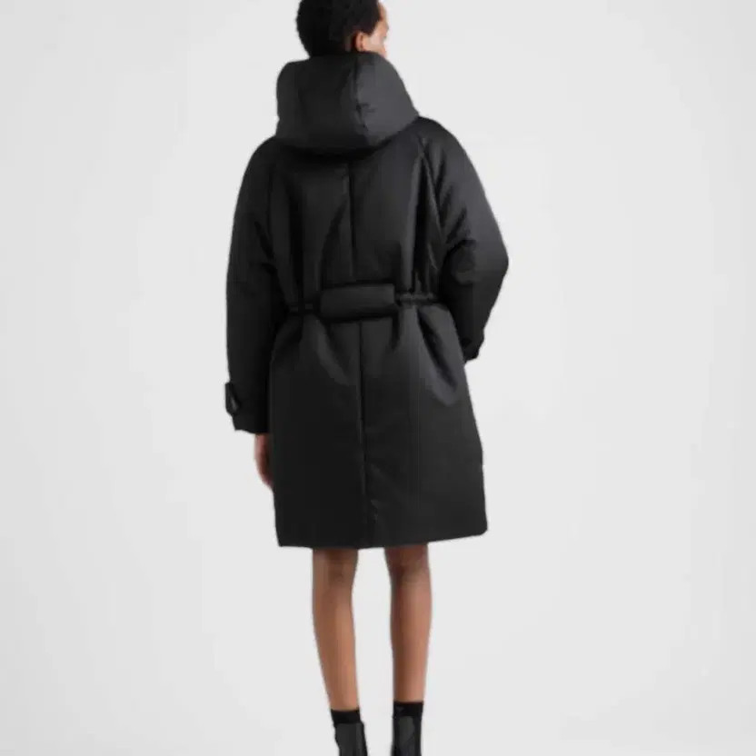 Prada Black Nylon Long Puffer Coat 36 - Winter Outerwear thumbnail 3
