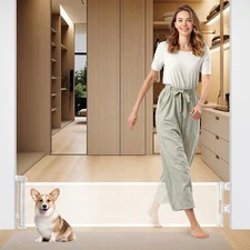 Pet Gates 14" H Short Dog Puppy Gate, Retractable Dog Gates Extends to 59 Inc...