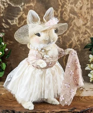 Victorian Rabbit Fancy Dress Doll display Taxidermy Oddity Curiosity decor gift