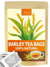 TeeLux Barley Tea Bags, Pure Roasted Tea, 50 Count (Pack of 1) 