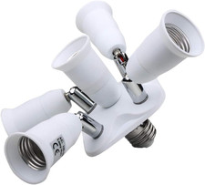 5 in 1 Light Socket Splitter Household LED Bulb Photography Socket Adapter Conve