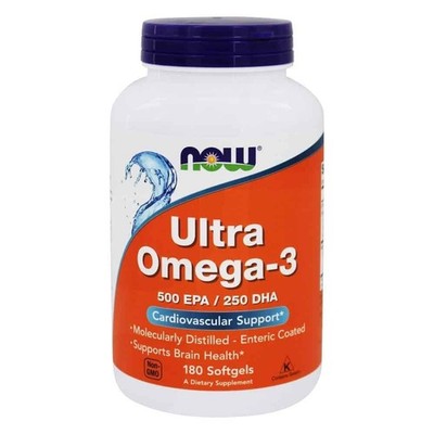 NOW FOODS Ultra Omega-3 500 EPA 250 DHA (OMEGA-3, EPA, DHA-Säuren) 180 Kapseln