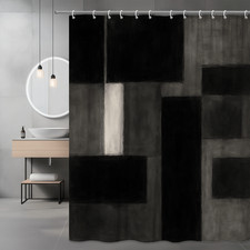 Black and White Abstract Shower Curtain for Modern Bathroom Decor