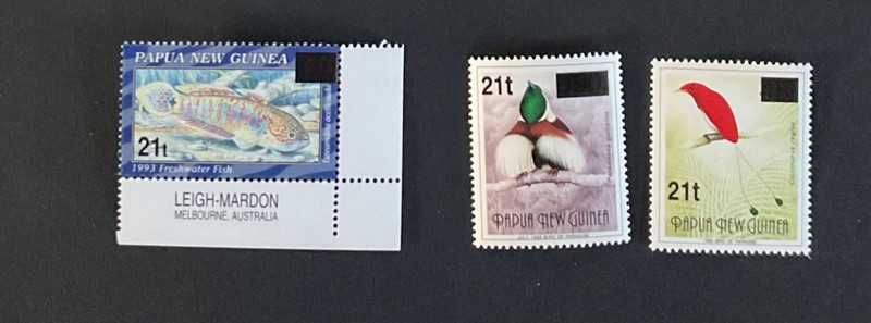 Papua & New Guinea  - Scott 876, 878A, 878C Thick Ovpt. See footnote in Scotts.