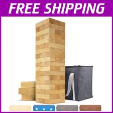 Premium Giant Stacking Tower - 54 Blocks in Tropical Hardwood with Carry Case