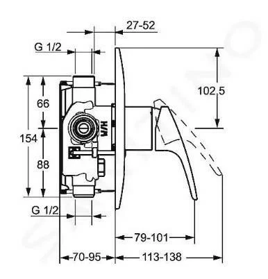 Rubinetto doccia monocomando HANSA Hansamix B-WARE - Immagine 2 di 4
