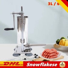 Manuell Wurstfüllmaschine Wurstfüller Wurstpresse Edelstahl Würstchenkocher 3L