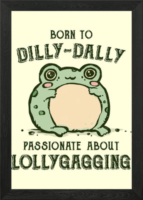 Dilly-Dally Frosch gerahmtes Wandbild Poster Leinwanddruck Bild