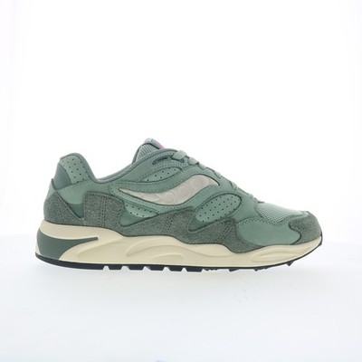 Saucony Grid Shadow 2 S70806-3 Mens Green Suede Lifestyle Sneakers Shoes 12