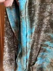 Womens Hoodie MV Sport Sweatshirt Teal Blue Paisley Design Size L Peace Bling — photo 5
