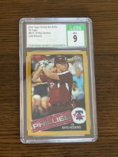 2020 Topps Chrome Ben Baller Rhys Hoskins 1985 Refractor GOLD #8/50 CSG graded 9