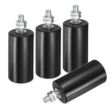 4Pcs Slide Gate Guide Roller, 4" Nylon Sliding Gate Support Assembly, Black
