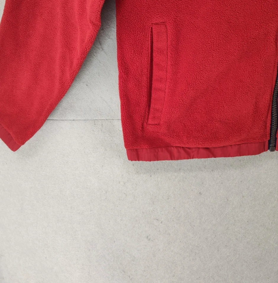 Chaqueta grande para niños Nautica roja bloques de colores nailon cremallera completa polar polar ropa exterior Foto 4 de 4