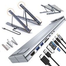 Laptop Docking Station Stand With USB Type-C HUB 8-IN-1 Expansion Bracket Holder