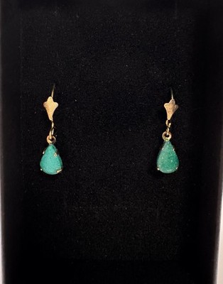 14K massiv Gold Träne blau Howlith Ohrhänger/Ohrhänger Handarbeit