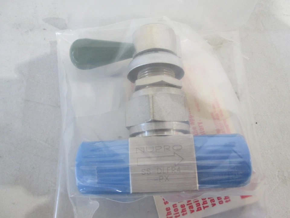 Nupro SS-DLFR4-PX, Manual Valve w/ Green Lever Handle, 1/4" FVCR/FVCR, New - Image 3 of 4