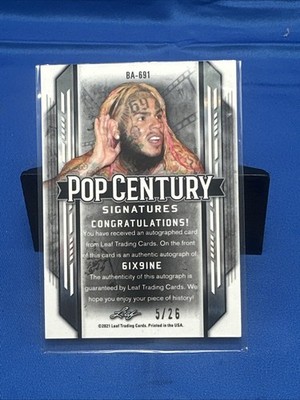 2021 Leaf Metal Pop Century Tekashi69 6ix9ine Auto Autograph /26