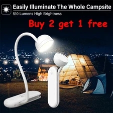 3-in-1 LED Camping Lantern USB Rechargeable Camping Tent Light Lamp Flashlight
