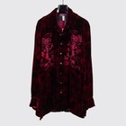 Heyne Bogut Shirt XL Red Wine Black Hand Dyed Velvet Dragon Print