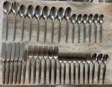 Vienna Stainless by Present Austria, Glossy, Center Ridge 37pc set MCM