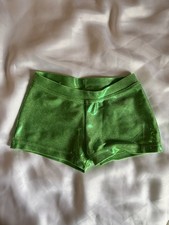 CAPEZIO INTERMEDIATE DANCE SHORTS METALLIC GREEN SIZE 6-6X