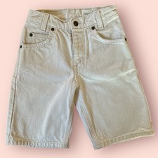 Vtg Little Levis Orange Tab Jeans 560 Shorts Boys Youth Size 7 Ivory Denim Long