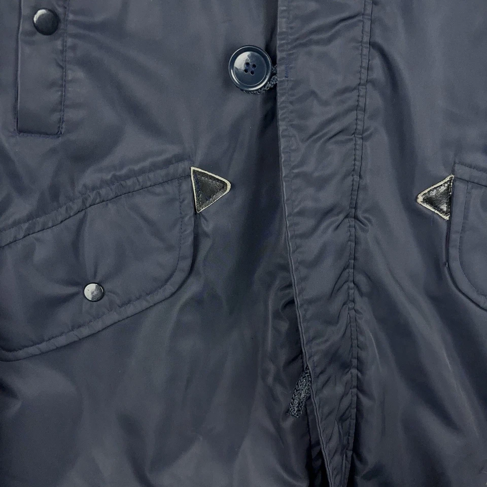 Chaqueta Parka De Colección Montgomery Ward Para Hombre Mediana Snorkel Acolchada Piel Capucha Azul Foto 3 de 4