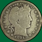1894-O Barber Quarter Good G Coin #46784