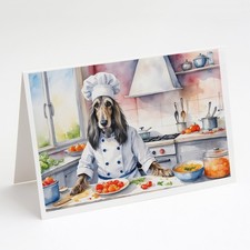 Caroline's Treasures Afghan Hound The Chef Greeting Cards Pack of 8 DAC6180GCA7P