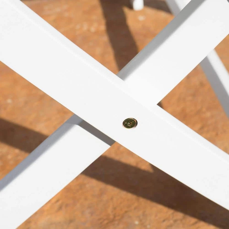 Wynter White Rectangular Folding Wood Outdoor Patio Dining Table 10951 - Imagem 3 de 4