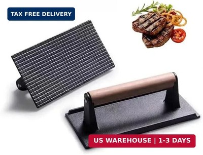 KitchenTools Heavy Duty 8''Cast Iron bacon Grill Press Smash Burgers Press Burger