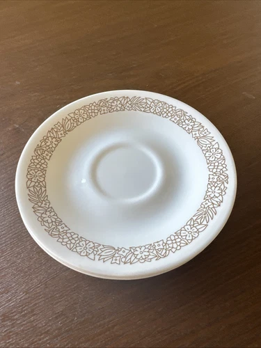 Corelle Woodland Brown 6" Saucer, 1970s, Vintage MCM Set Of 3