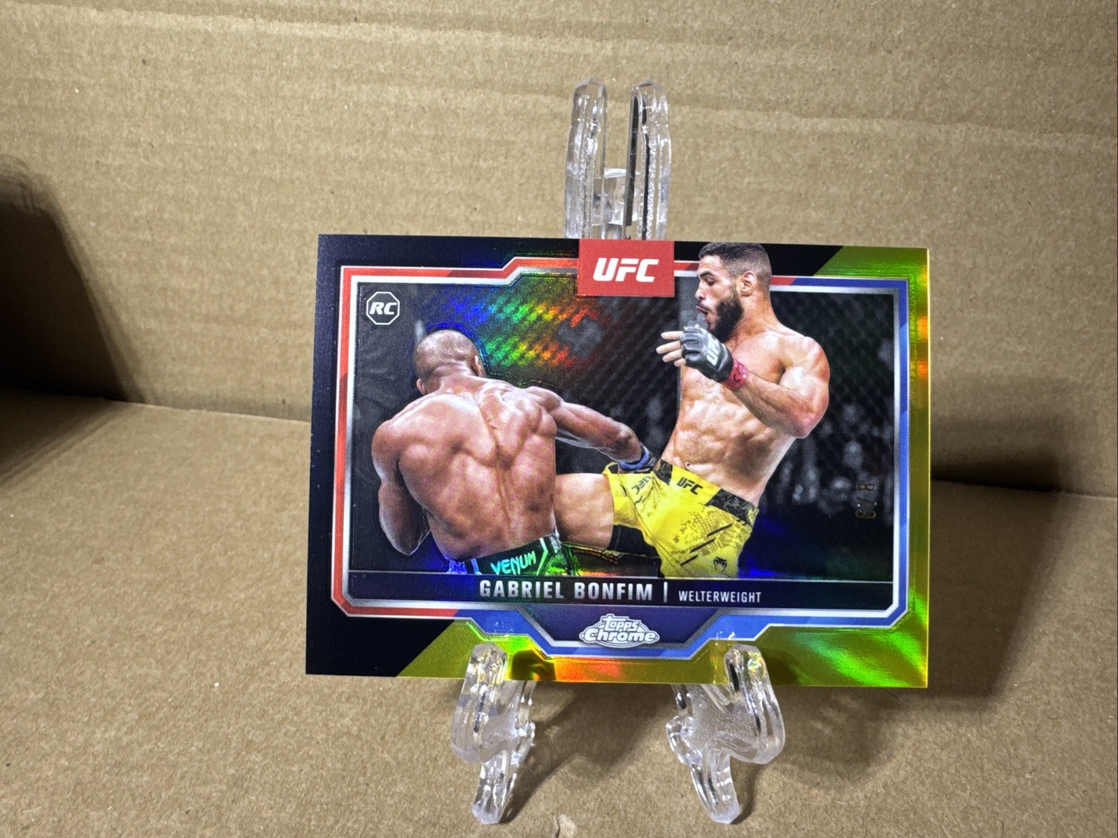2025 TOPPS CHROME UFC BLACK & GOLD #26 GABRIEL BONFIM 6/8