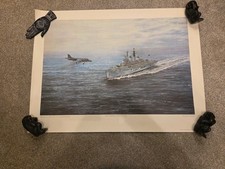 HMS Invincible by Roderick Lovesey Falklands Sea Harrier Picture 84cm x 60cm