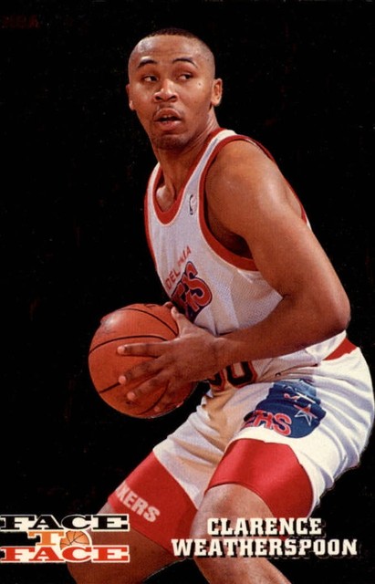 1993-94 Hoops Face to Face #6 Clarence Weatherspoon Charles Barkley Card