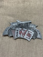 Guns Royal Flush Poker Cards Belt Buckle 2003 4635 colorful silver color 4 1/2"