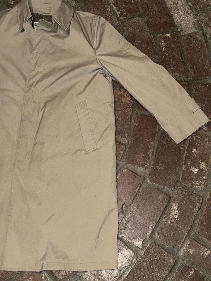 Gabardina London Fog beige de un solo pecho talla 42 regular de colección Foto 2 de 4