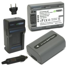 Wasabi Power Battery 2-Pack and Charger for Sony NP-FP30, NP-FP50