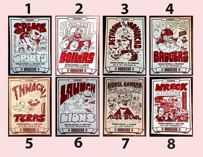 #ad Indiana Hoosiers Football 2025 2026 Season Vintage Game Day Poster Collection $29.99