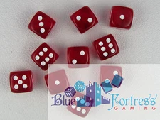CHESSEX translucent 12mm SET OF 10 D6 RED-WHITE DICE MTG WoW POKEMON