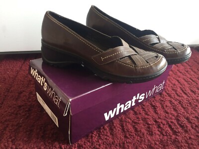 Whats What By Aerosoles Women's Size 6.5 Brown Hook And Loop Shoes New In Box
