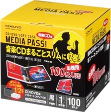KOKUYO CD/DVD Case EDC-CME1-100D Media Pass One accommodates 100 sheets Black