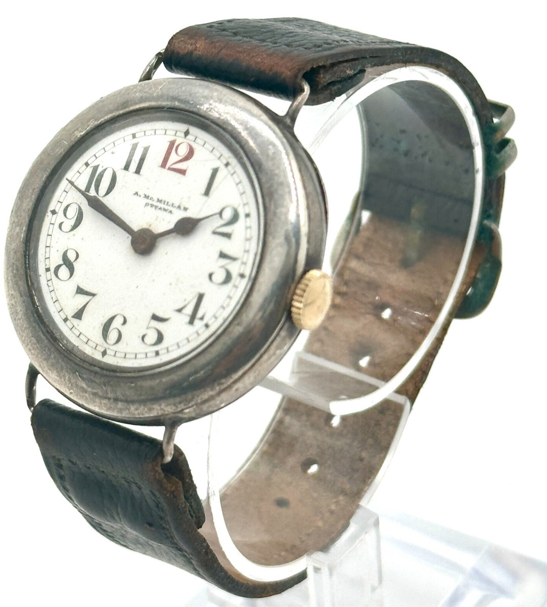 Antique 1910's Longines 925 Silver Officers Trench Watch A. MC
