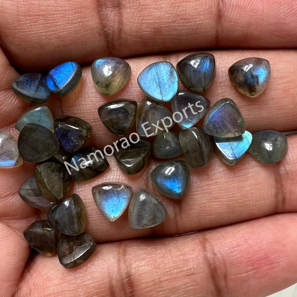 Lote de trillones de piedras preciosas sueltas cabujón de labradorita natural de 7x7 mm a 20x20 mm Foto 4 de 4