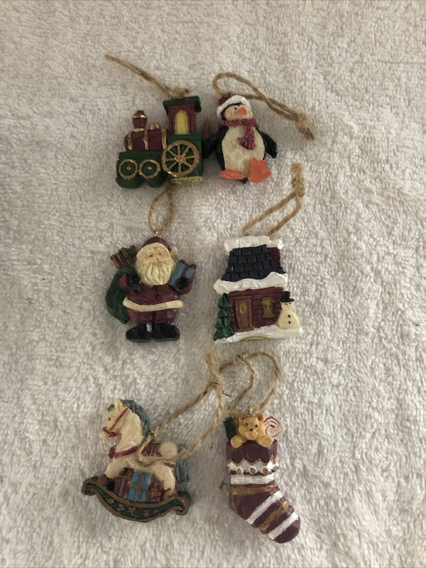 Miniature 2” Christmas Tree Ornaments Set of 6 Kurt S Adler NIB