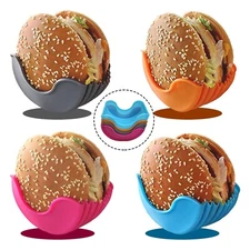 4 Pcs Retractable Reusable Burger Holders Hamburger Sandwich Fixed Box Clip Rack