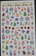 Christmas gnomes Holiday Nail Art Stickers