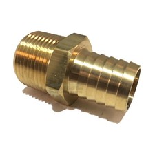 1" HOSE BARB X 1" MALE NPT Brass Pipe Fitting NPT Thread Gas Fuel Water Air