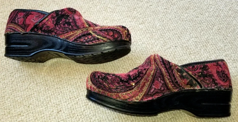 Zapatos de mujer-BJORDNDAL-tapiz rosa paisley "Ally" zuecos-8,5-9 Foto 2 de 4